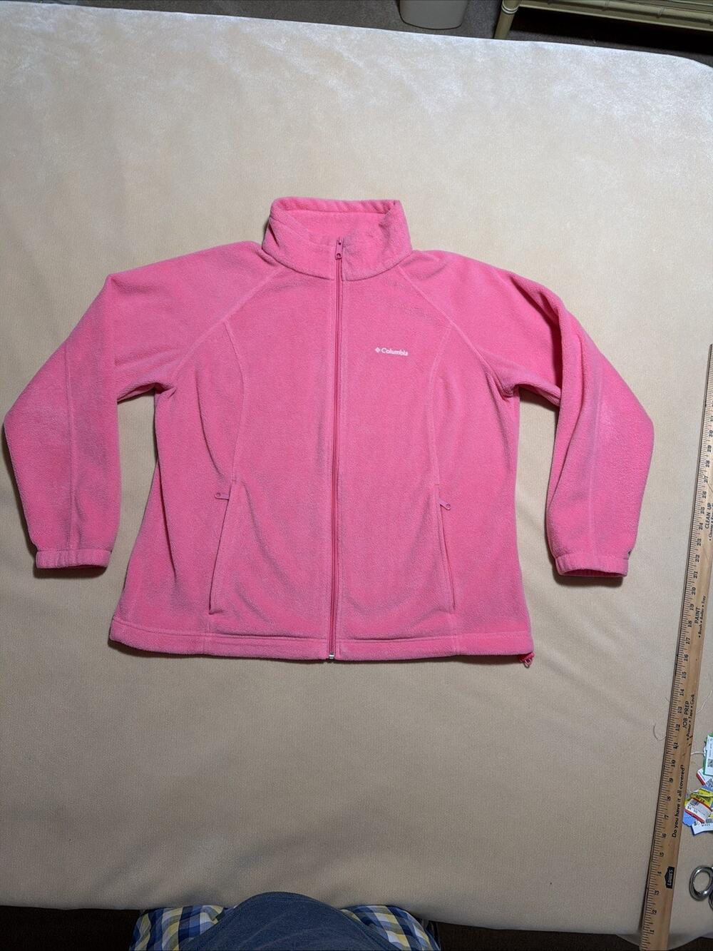 Columbia Women’s Jacket Size 1X Pink Full Zip Fleece Lightweight Warm Outdoor